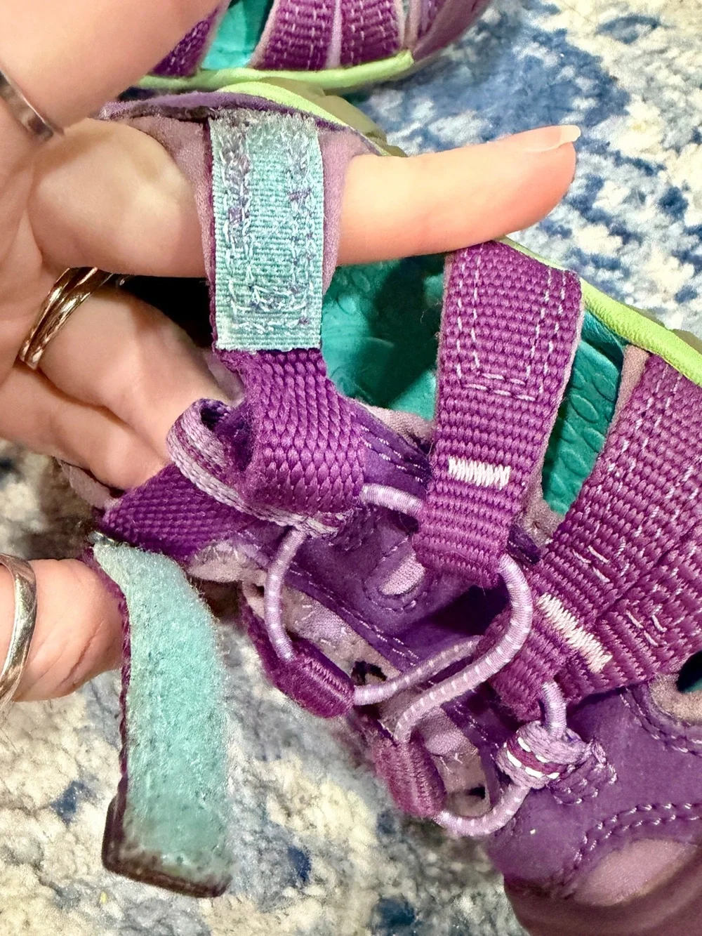 Keen Purple Kids Sandals with Aqua Accents